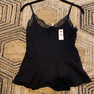 Express Lace Peplum Tank Top - Small